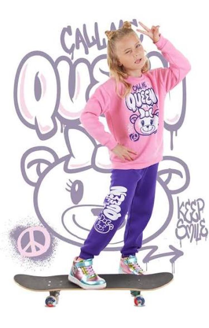 Denokids Queen Bear Kız Çocuk Eşofman Takım