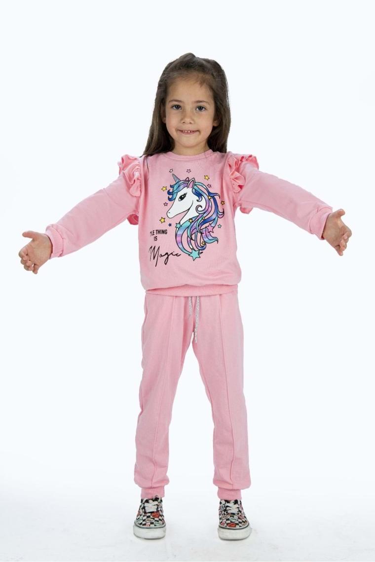 Mnk Baby Kız Çocuk Atlı 2iplik Kumaş Eşofman Takımı MNK0427