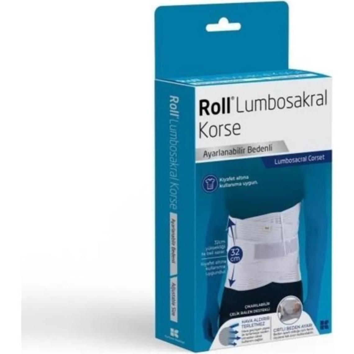 Roll Lumbosakral Çelik Balenli Bel Korsesi