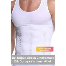 Fantazer Bel Göğüs Göbek Jinekomasti Toparlayıcı Erkek Extra Göbek Sıklaştırıcı Siyah Korse Atlet