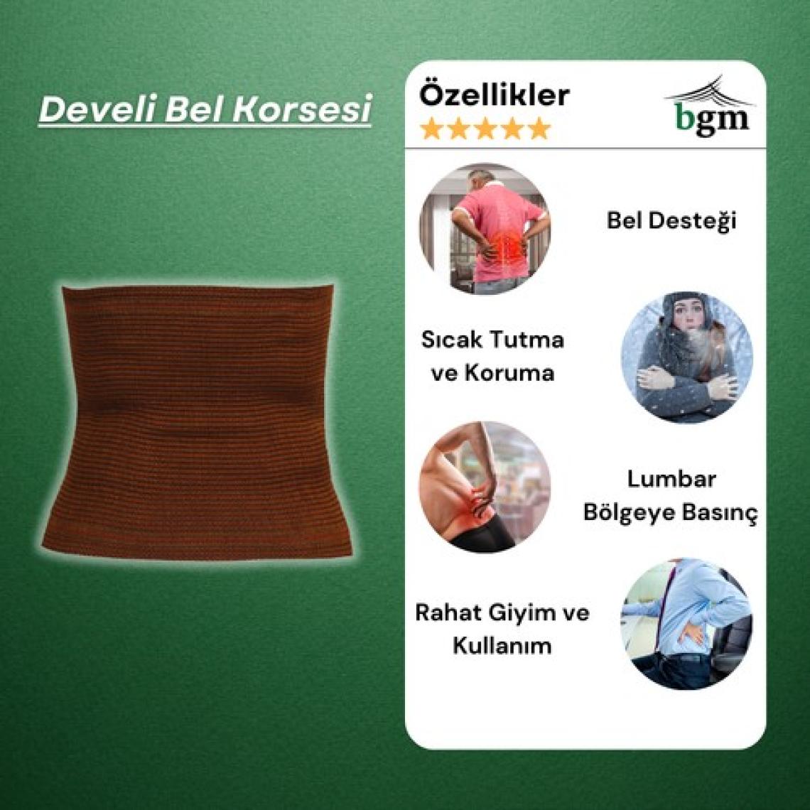 BGM Deve Tüyü Yün Bel Korsesi Yüksek Kalite Develi Yün Bel Korse Bel Kuşağı