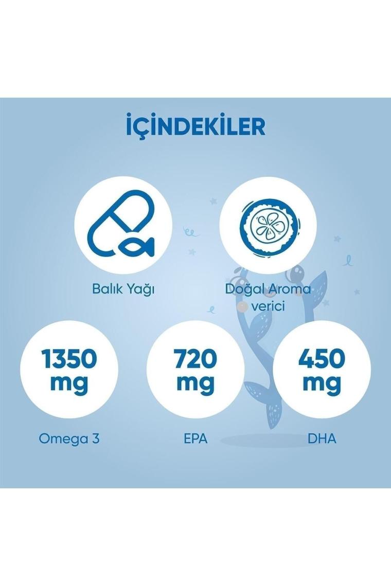 Voop Çocuklara Özel Omega 3 Balık Yağ Portakal Aromalı Şurup | Yüksek EPA & DHA Kaynağı  - 150 ml