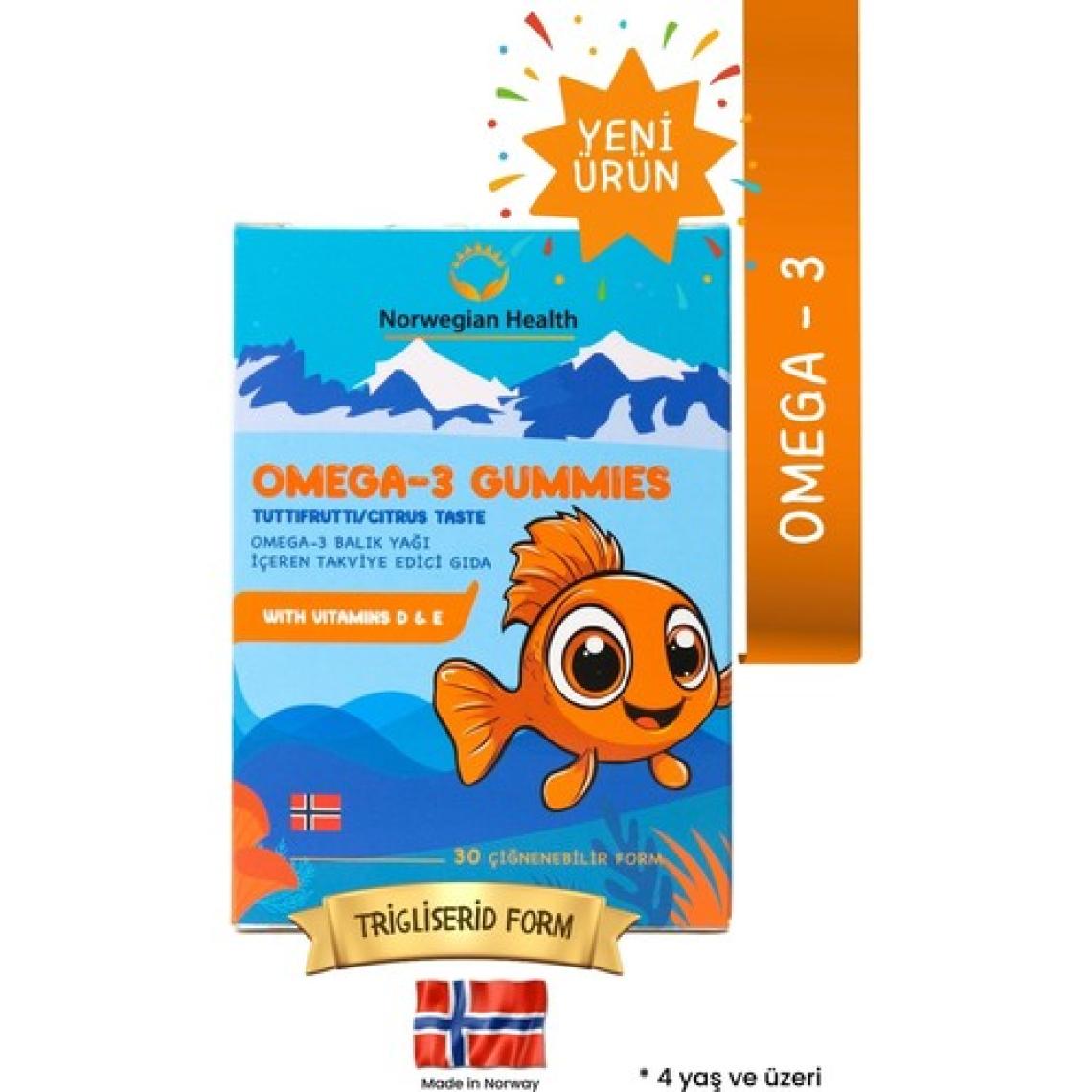 Norwegian Health Çocuk Omega 3 Ciğnenebilir Gummies 30 Kapsül