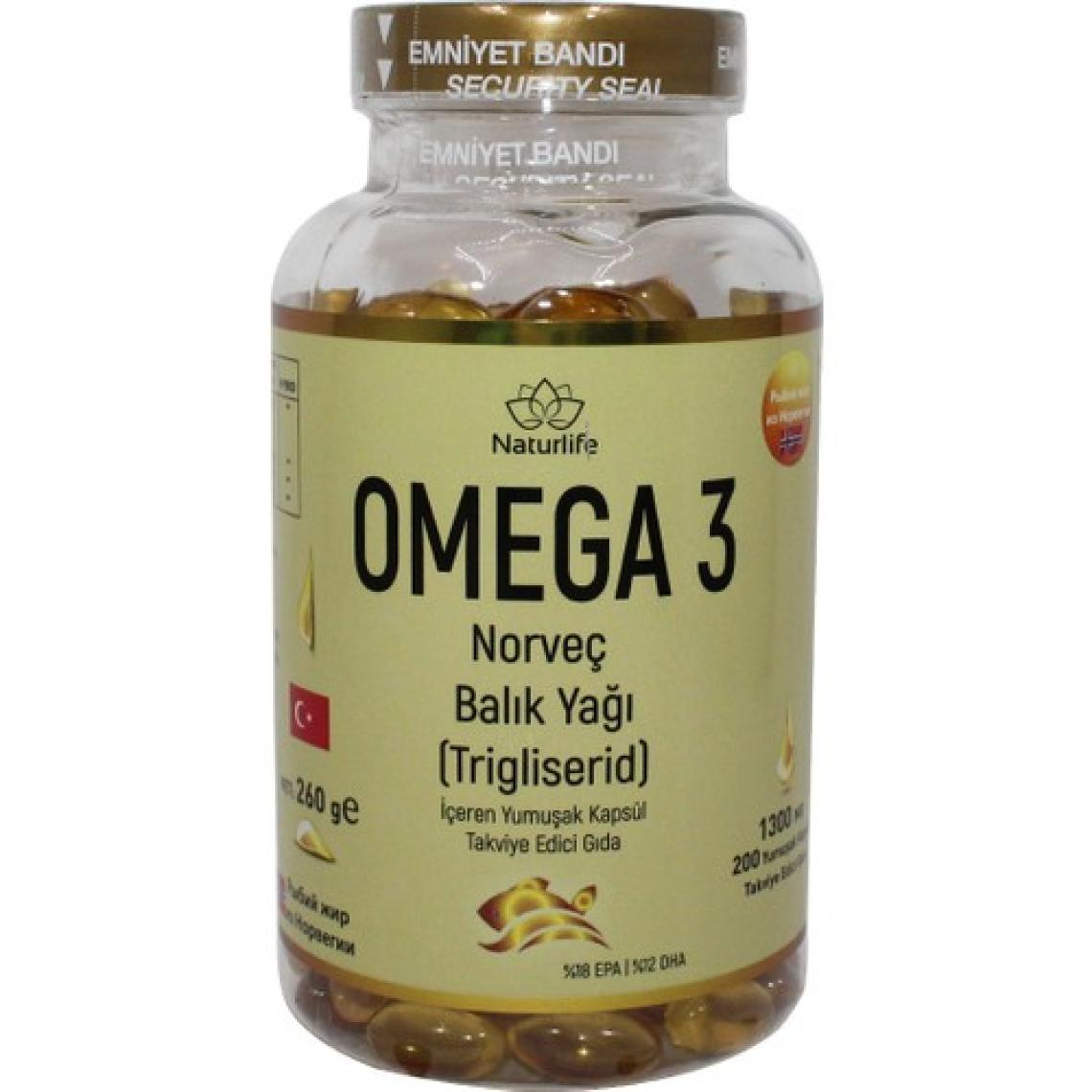 Naturelife Naturlife Omega 3 Norveç Balık Yağı 200 Yumuşak Kapsül