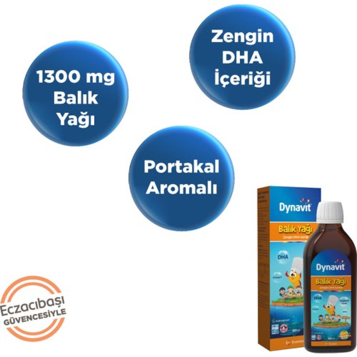 Dynavıt Portakal Aromalı Balık Yağı 150 mL - Omega-3, EPA, DHA