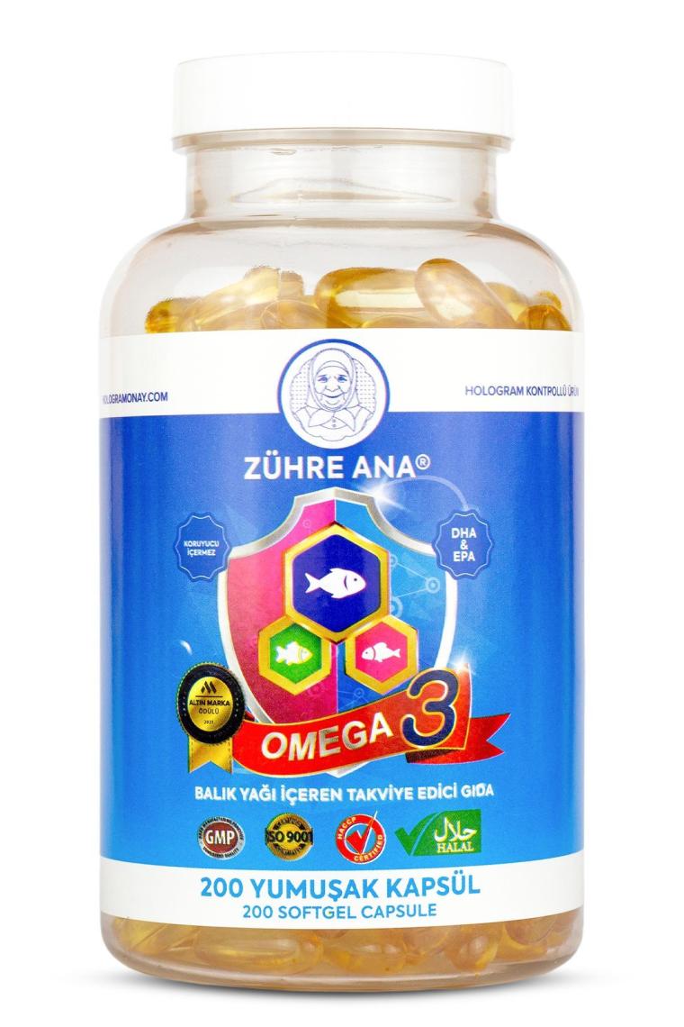 Zühre Ana Omega 3 Balık Yağı - 200 Kapsül (1300 Mg)