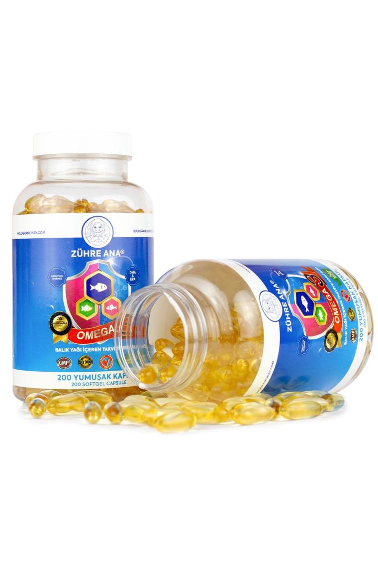 Zühre Ana Omega 3 Balık Yağı - 200 Kapsül (1300 Mg)