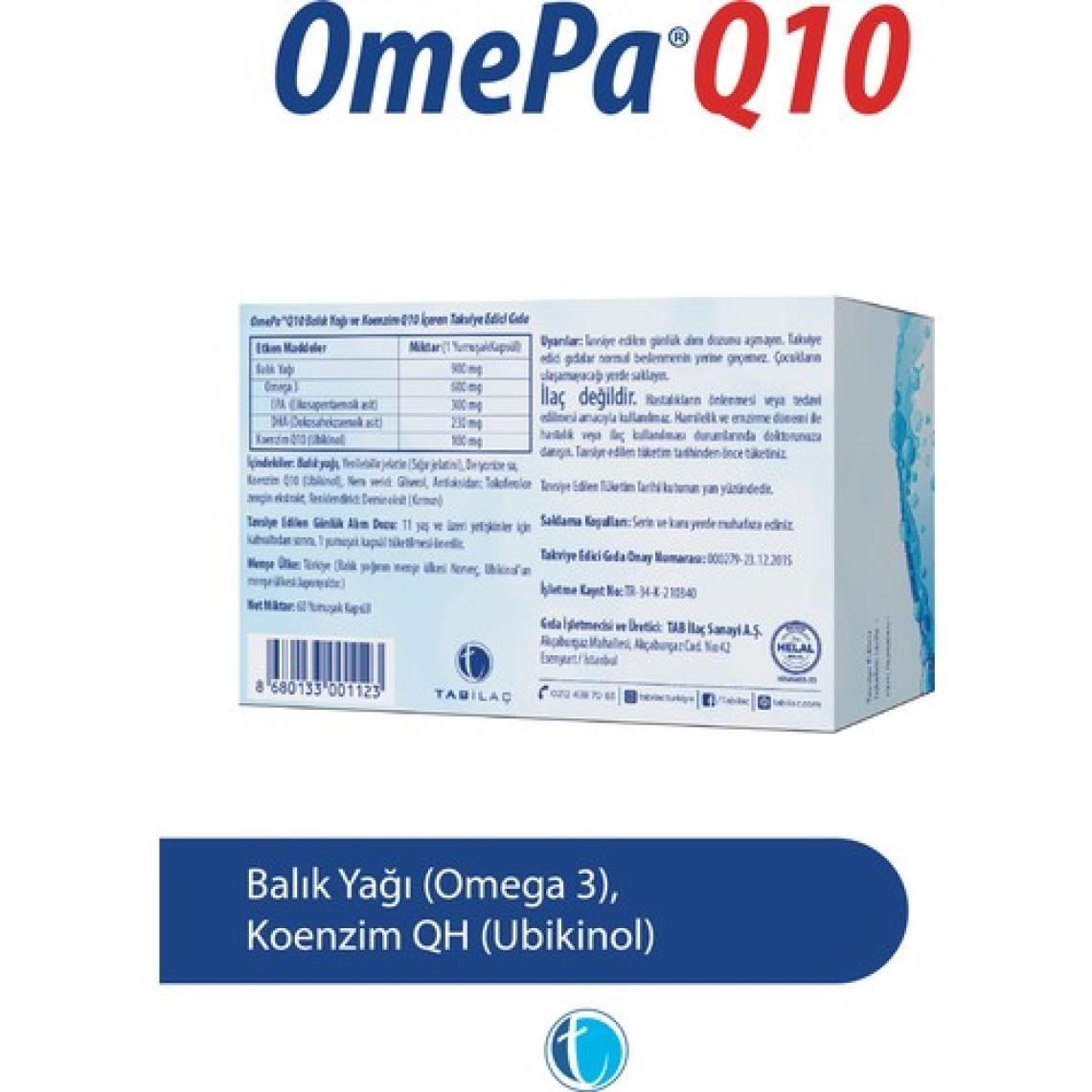 Q10 60 Yumuşak Kapsül Ubikinol Koenzim QH Balık Yağı Omega 3