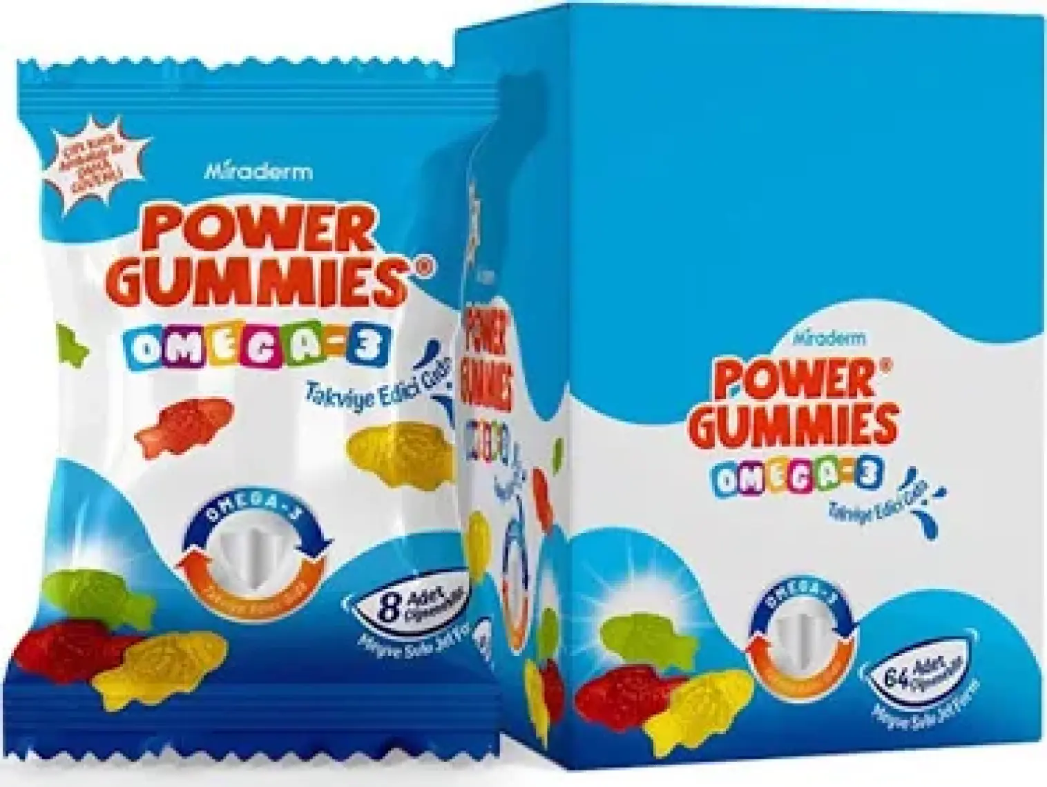 Miraderm Power Gummies Omega 3 8 Adet