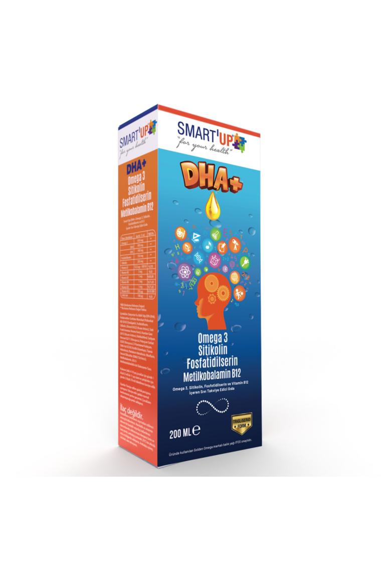 Smart'Up Sitikolin Dha Omega 3 ve Fosfatidilserin iceren Balık Yağı B12 200 ml Şurup
