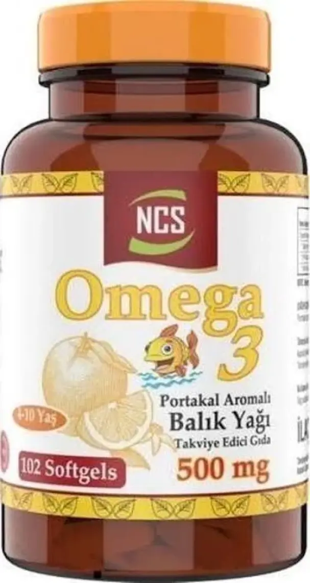 Ncs Omega 3 Portakal Aromalı Çocuklar Için Balık Yağı 102 Softgel