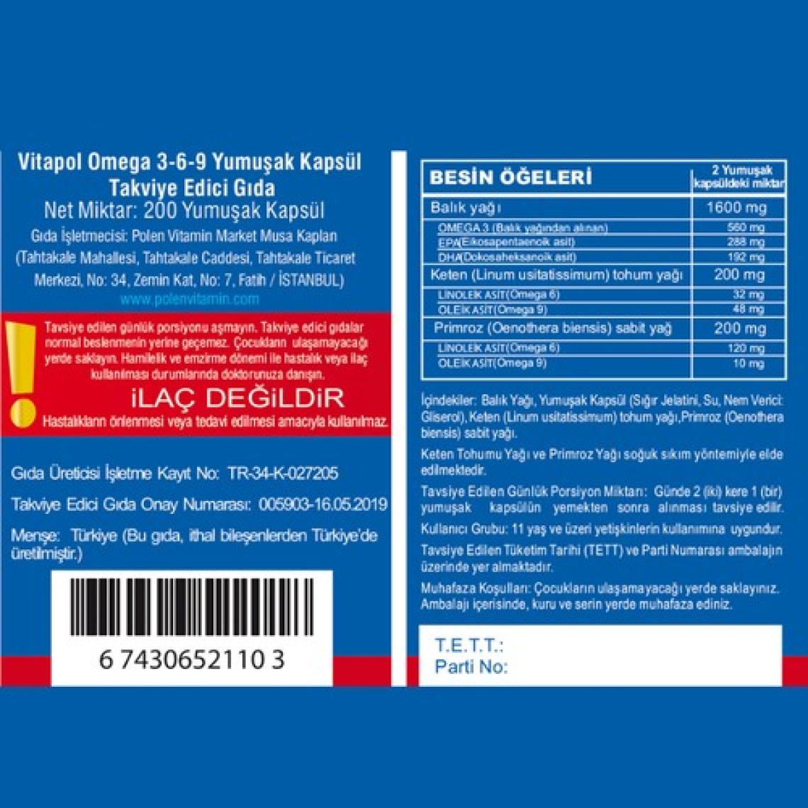 Vitapol Omega 3,6,9 200 Softgels