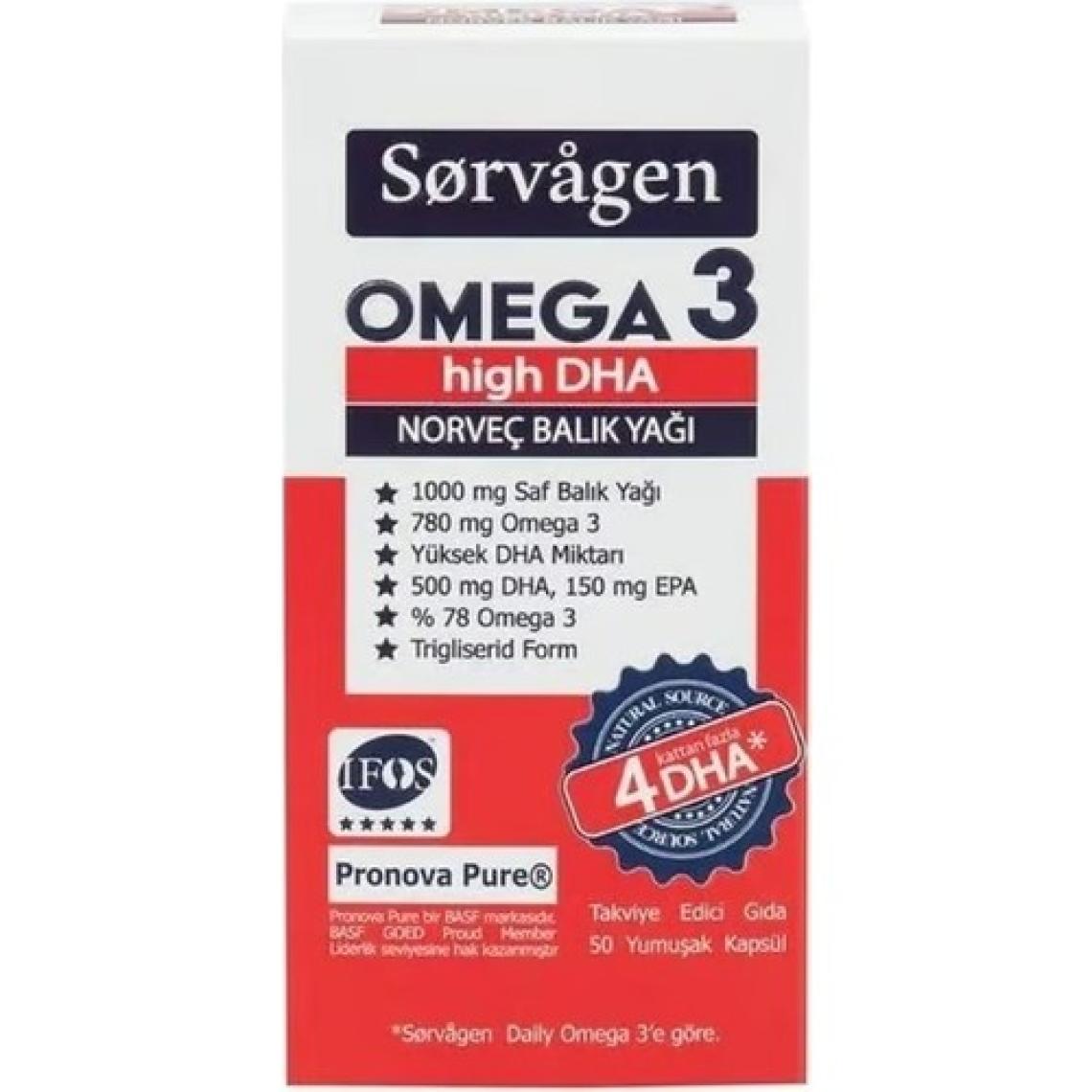 Sorvagen Omega 3 High Dha Norveç Balık Yağı 50 Kapsül