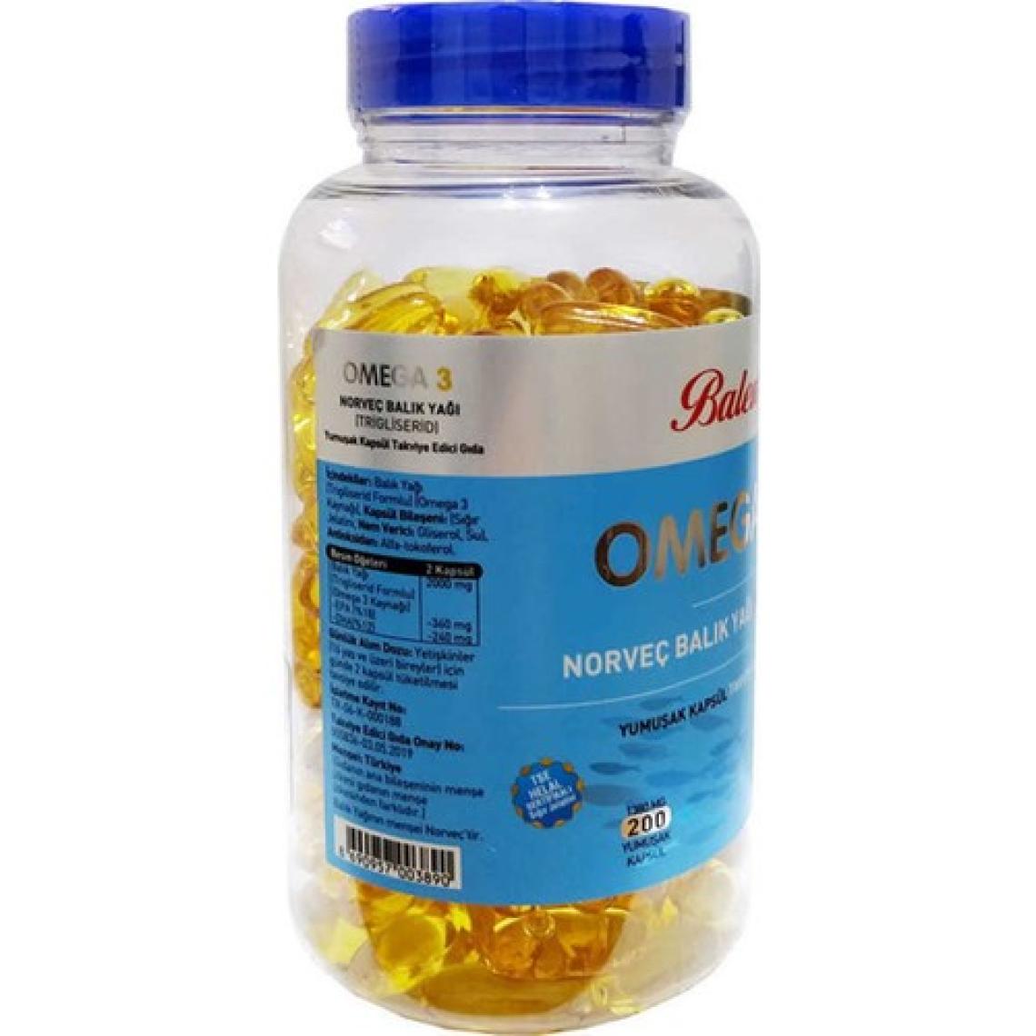 Balen Omega 3 Norveç Balık Yağı 1380 Mg 200 Kapsül x 2 Adet