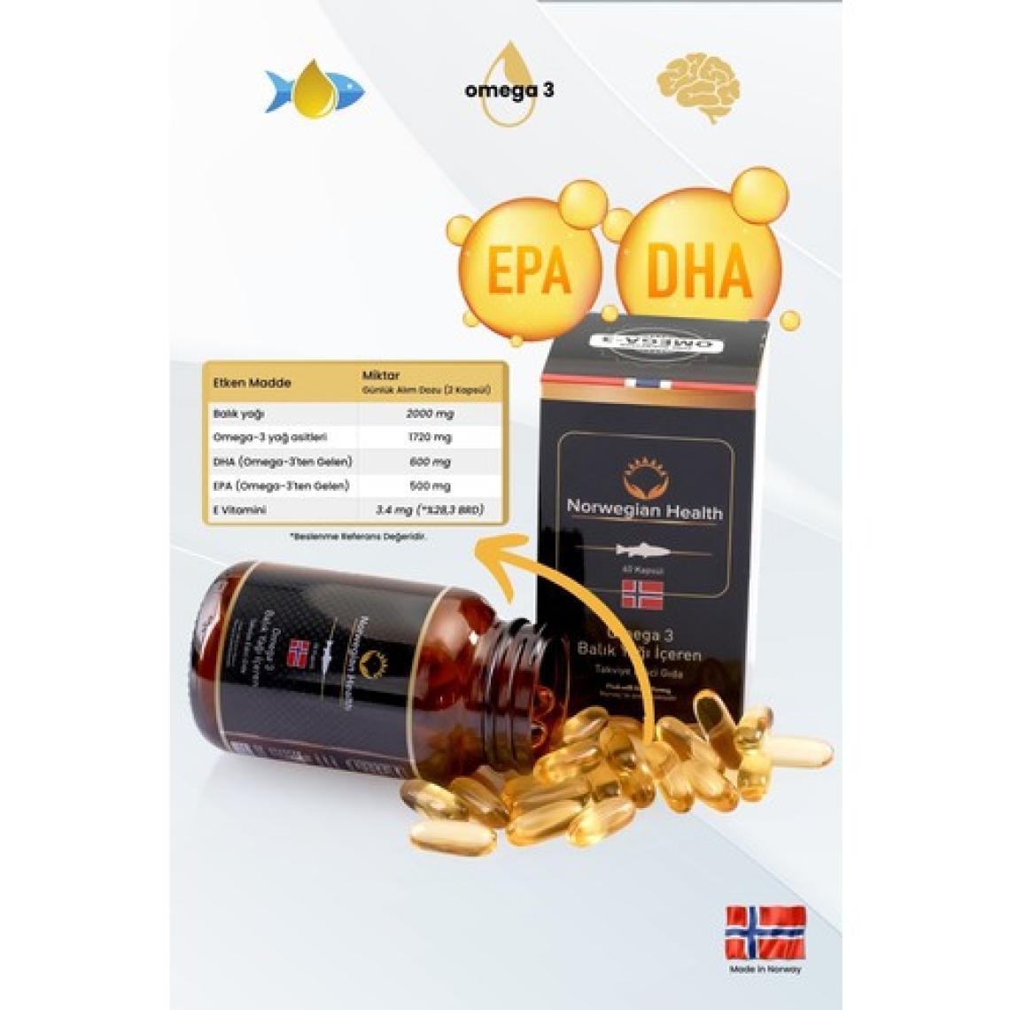 Norwegian Health Omega-3 60 Kapsül 1000 mg x 3 Adet