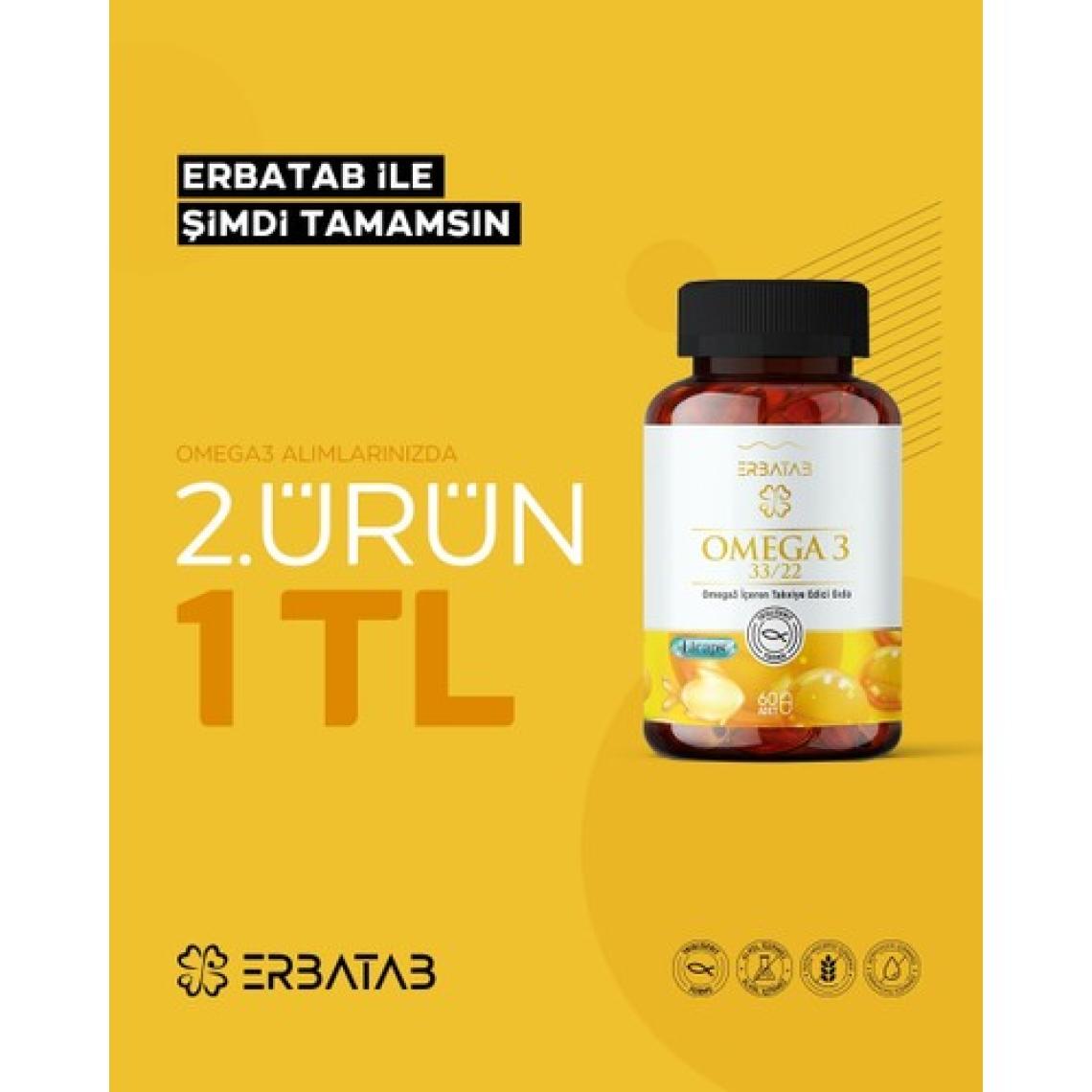 Erbatab Omega 3 Balık Yağı 33/22 60 Kapsül Licaps®