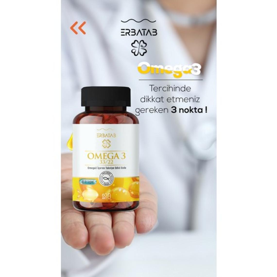 Erbatab Omega 3 Balık Yağı 33/22 60 Kapsül Licaps®