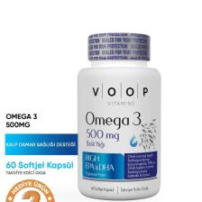 Voop Omega 3 Balık Yağı | Yüksek EPA & DHA - 500 Mg 60 Kapsül