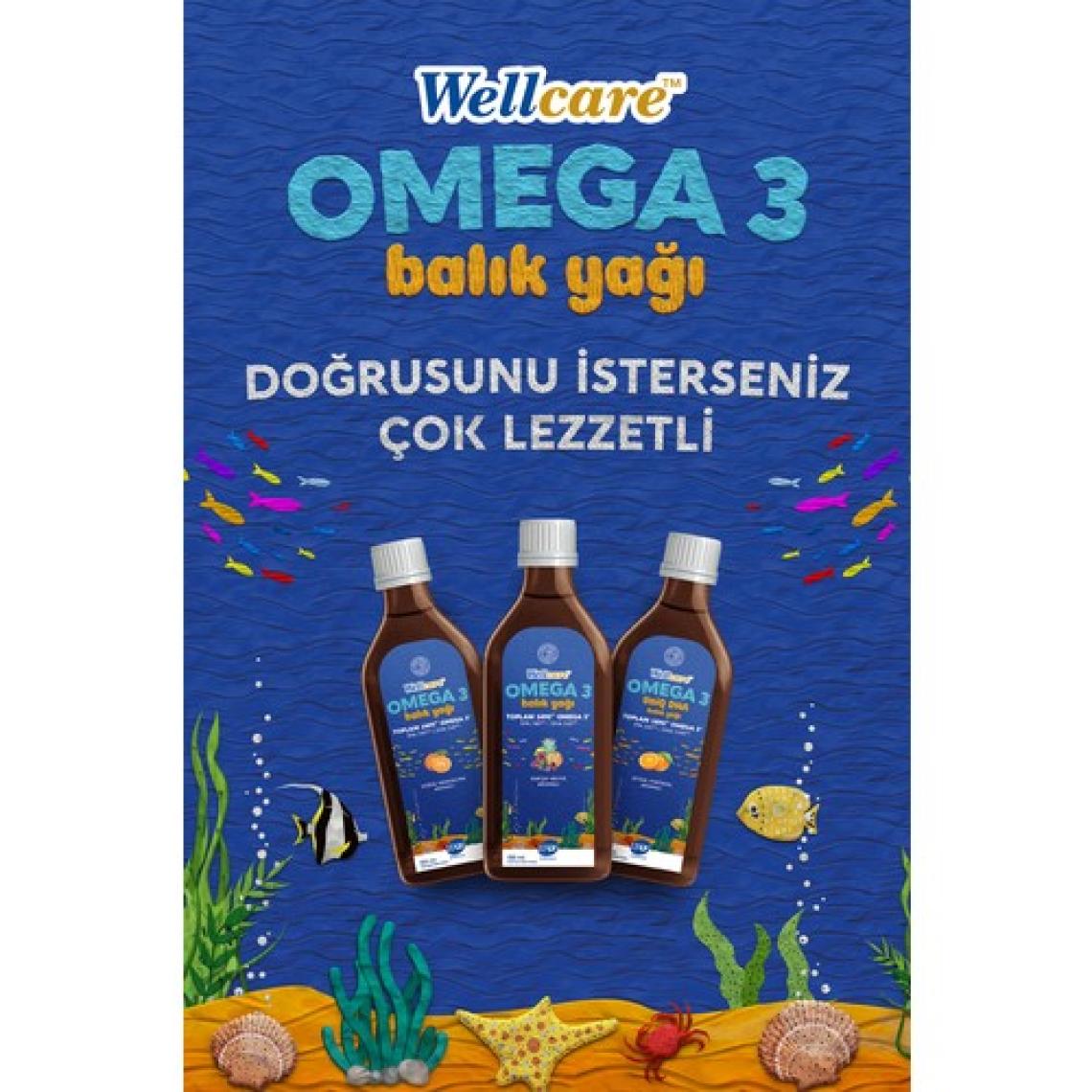 Wellcare UniQ DHA Omega 3 Doğal Portakal Aromalı Balık Yağı - 150 ML