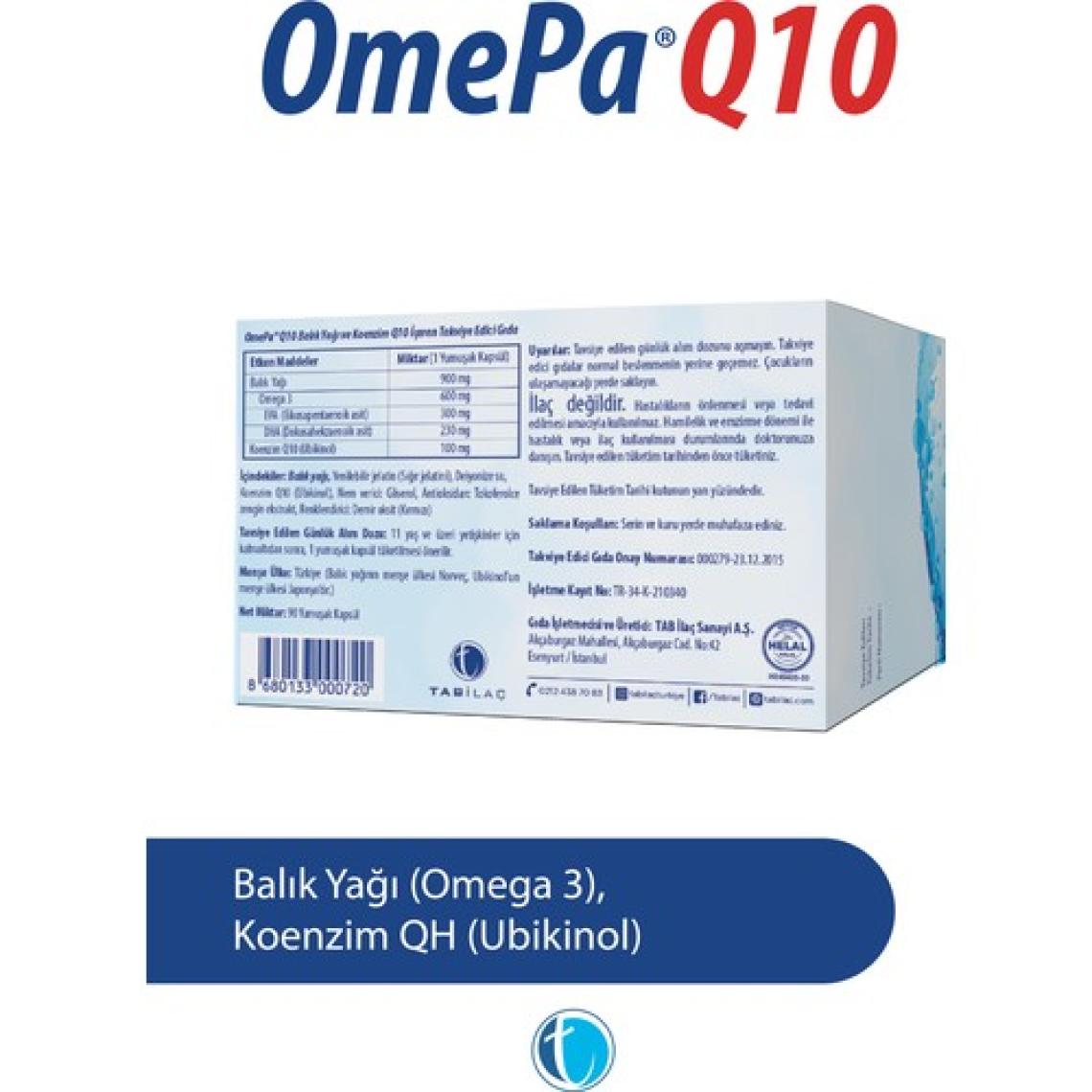 Q10 90 Yumuşak Kapsül Ubikinol QH Balık Yağı Omega 3