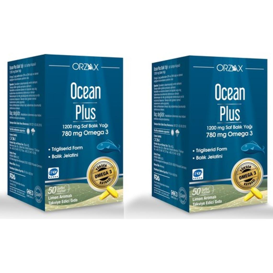 Ocean Plus 1200 Mg 50 Kapsül Balık Yağı 2 Adet