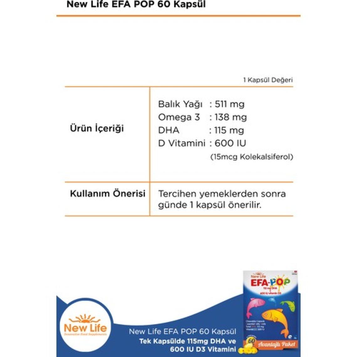 New Life Efa Pop 60 Kapsül