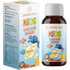 Zühre Ana Kids Çocuklar İçin Omega 3 Balık Yağı Şurubu Vitamin Katkılı Ve Portakallı 150 ml
