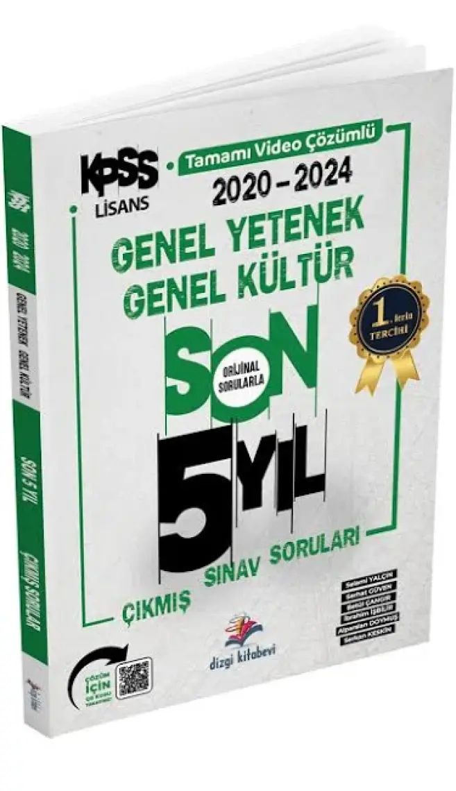 Dizgi Kitap KPSS Genel Yetenek Genel Kültür Son 5 Yıl Video Çözümlü Çıkmış Sorular