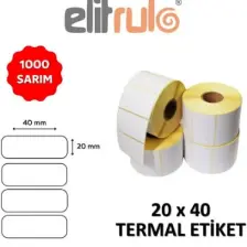 Elit Rulo Barkod Etiketi 20X40 Termal - 1000 Adet