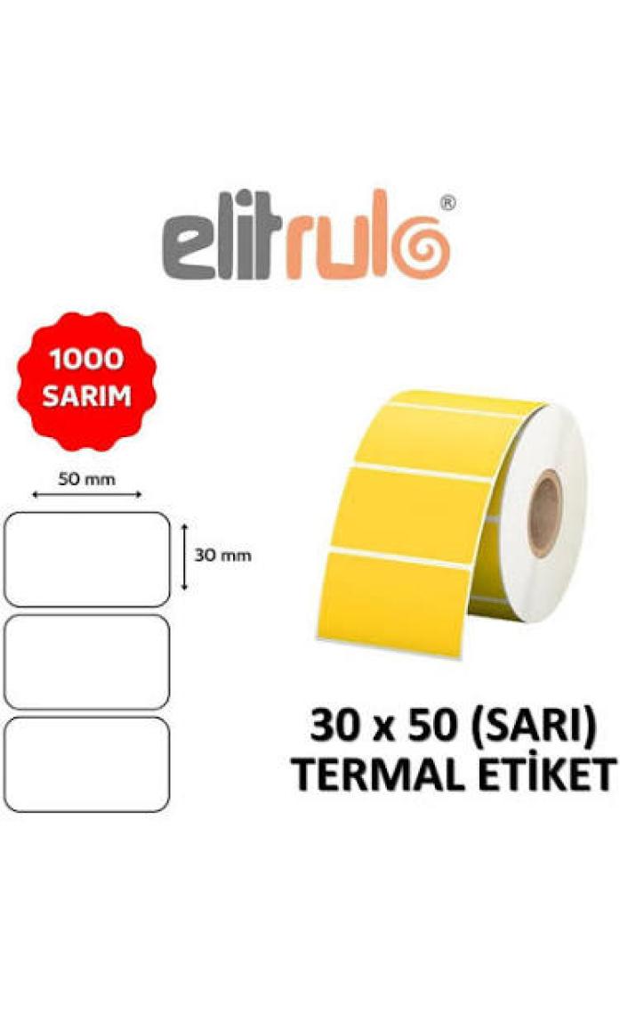 Elit Rulo Barkod Etiketi 30X50 Termal Sarı - 1000 Adet