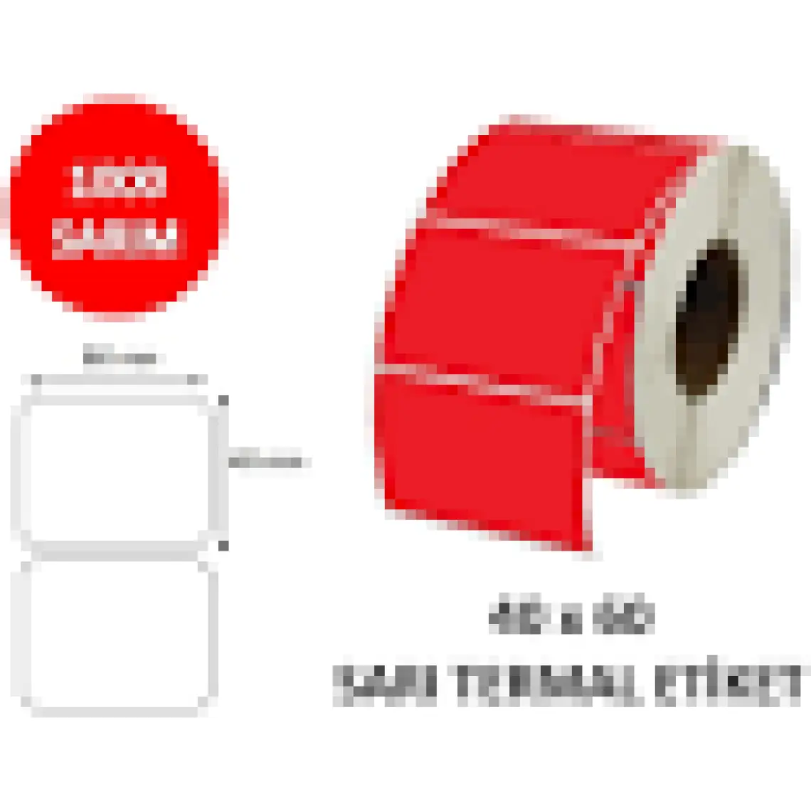 Elitrulo Barkod Etiketi 40X60 Termal Kırmızı - 1000 Adet