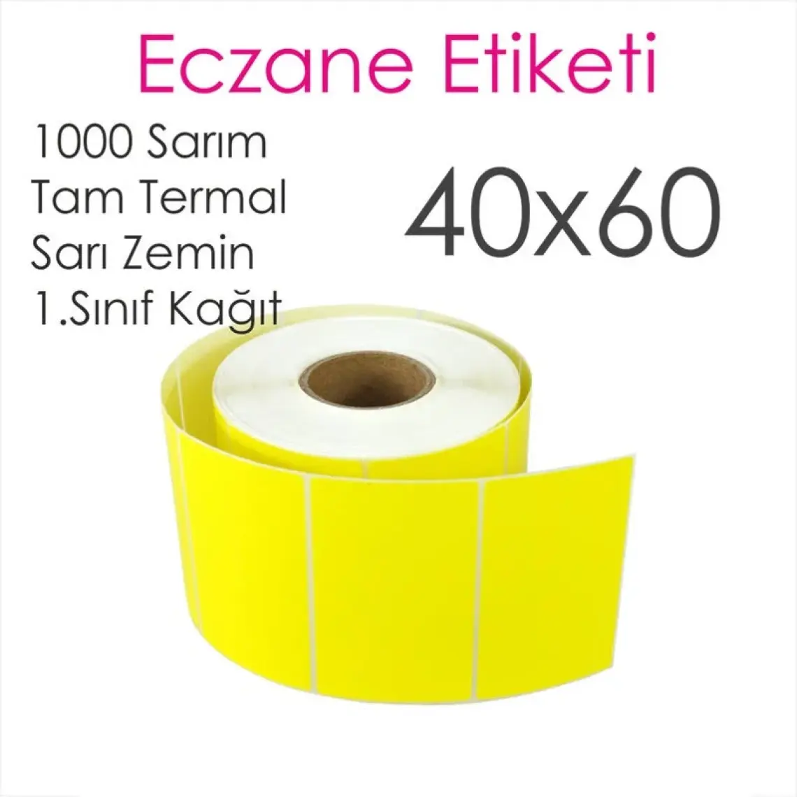 Elitrulo Barkod Etiketi 40X60 Termal Sarı - 1000 Adet
