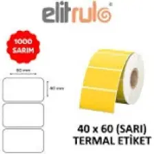 Elitrulo Barkod Etiketi 40X60 Termal Sarı - 1000 Adet