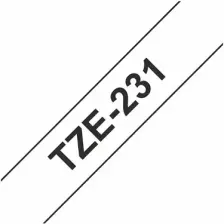 Brother P Touch Tz Tape 12Tze231 Beyaz Etikete Siyah 12Mm 8M