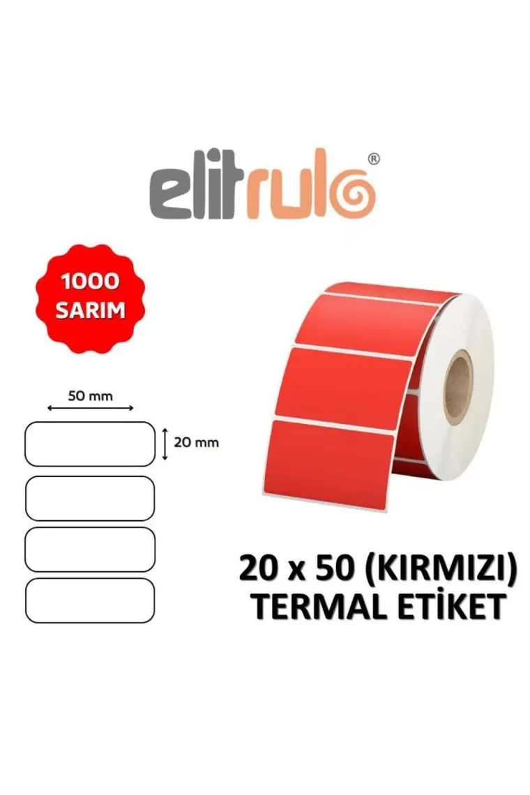 Elit Rulo Barkod Etiketi 20X50 Termal - 1000 Adet