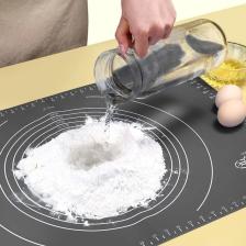 Gri Silikon Yapışmaz Hamur Açma Matı, Ölçekli Hamur Açma Altlığı Masa Tezgah Yüzey Koruyucu 50x40cm