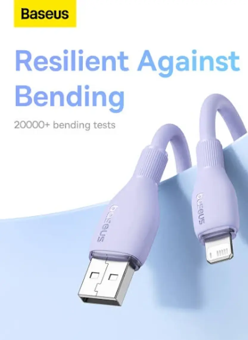 Baseus Pudding Usb-A Light 2.4A Kablo 1.2m Mor (P10355700511-00)