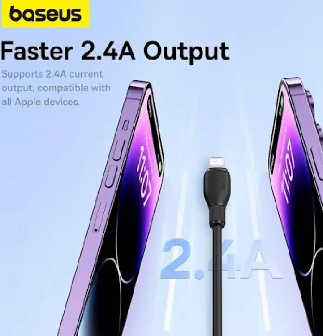 Baseus Pudding Usb-A Light 2.4A Kablo 1.2m Mor (P10355700511-00)