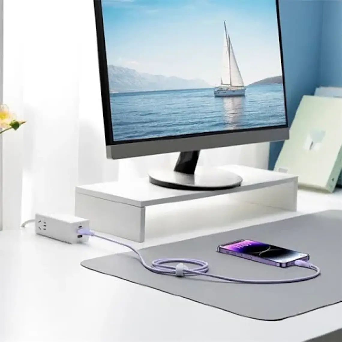 Baseus Pudding Usb-A Light 2.4A Kablo 1.2m Mor (P10355700511-00)