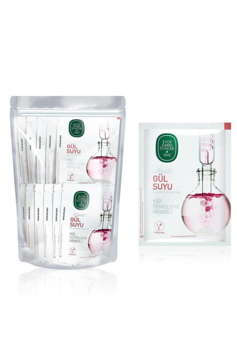 Mistik Gül Suyu Yüz Temizleme Mendili 30lu Doypack Poşet 9,3-12,5 Büyük Boy