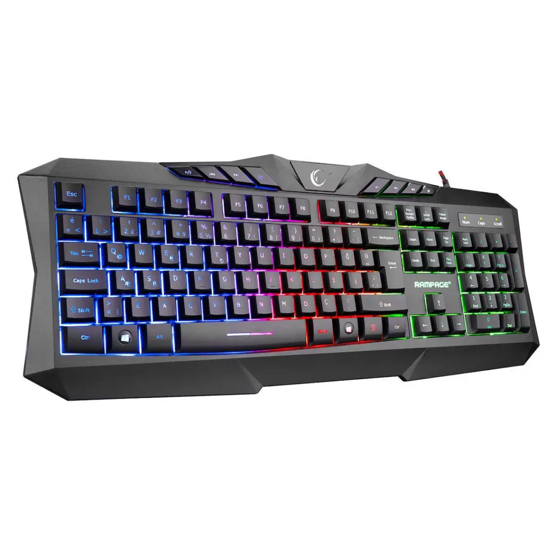 Rampage KM-404 Argentı Rainbow Aydınlatmalı Gaming Q Klavye + Kulaklık + Mouse +