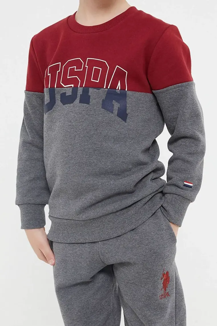 U.S. Polo Assn. Lisanslı Bordo Erkek Çocuk Eşofman Takım