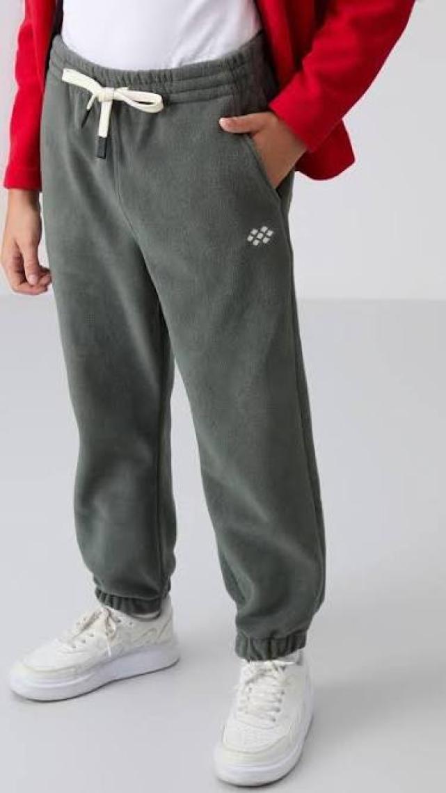 Tommy Life Haki Kalın Yumuşak Dokulu Standart Fit Nakışlı Polar Erkek Çocuk Eşofman Alt - 11220