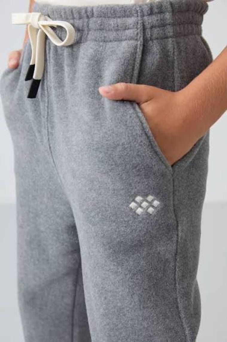 Tommy Life Haki Kalın Yumuşak Dokulu Standart Fit Nakışlı Polar Erkek Çocuk Eşofman Alt - 11220
