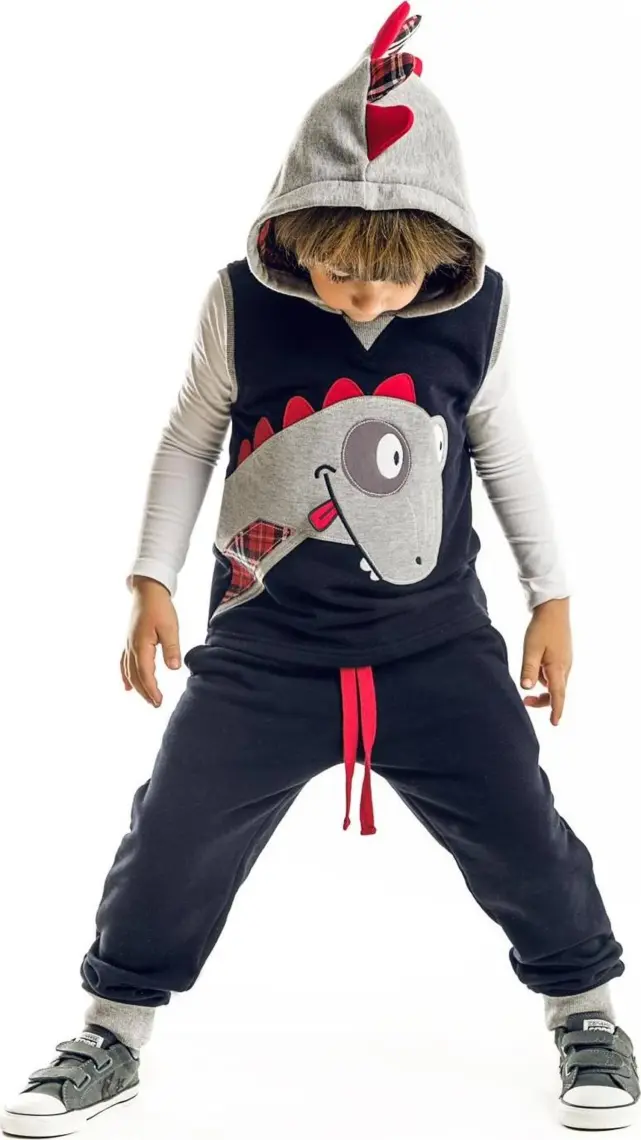 Denokids Dino Erkek Çocuk Kolsuz Yelekli Eşofman Takım