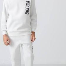 Tommy Life Ekru Pamuklu Kalın İçi Tüylü Yumuşak Dokulu Standart Fit Baskılı Erkek Çocuk Eşofman Takım - 11233