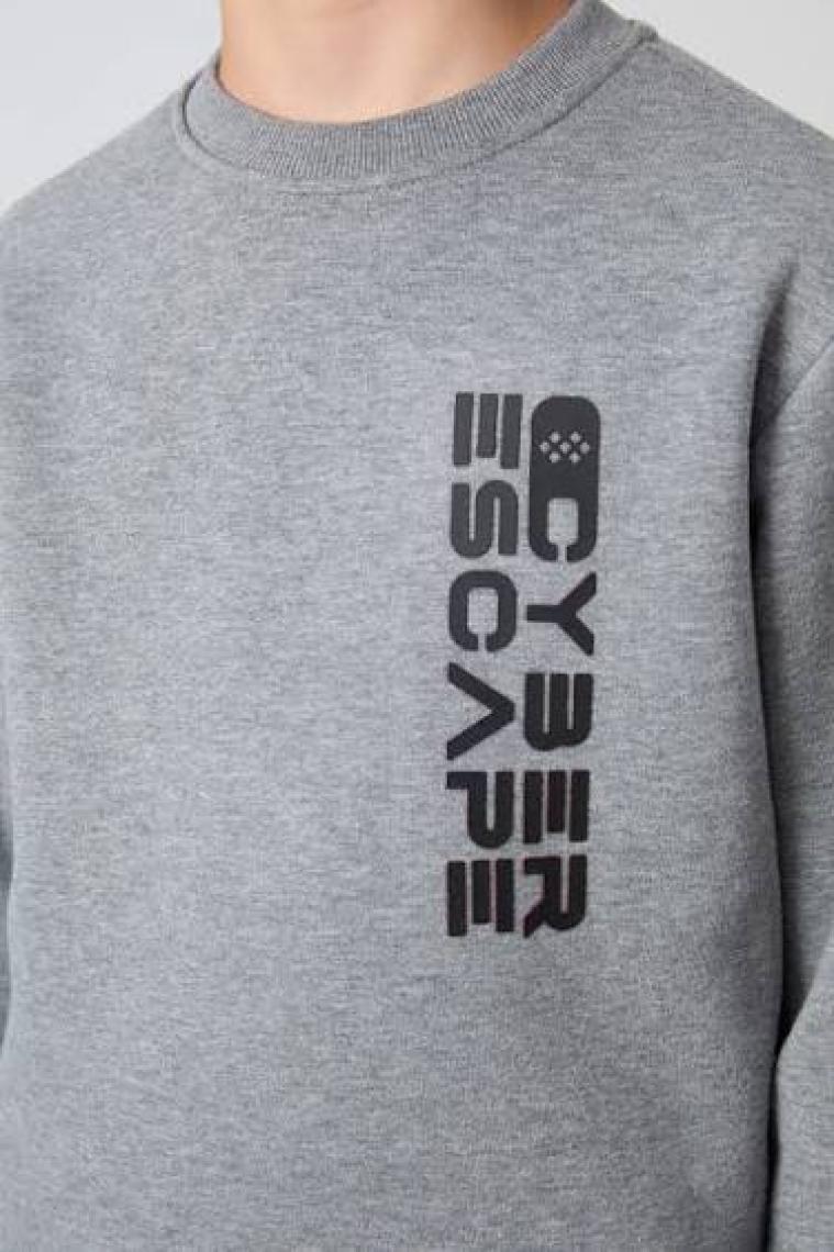 Tommy Life Ekru Pamuklu Kalın İçi Tüylü Yumuşak Dokulu Standart Fit Baskılı Erkek Çocuk Eşofman Takım - 11233