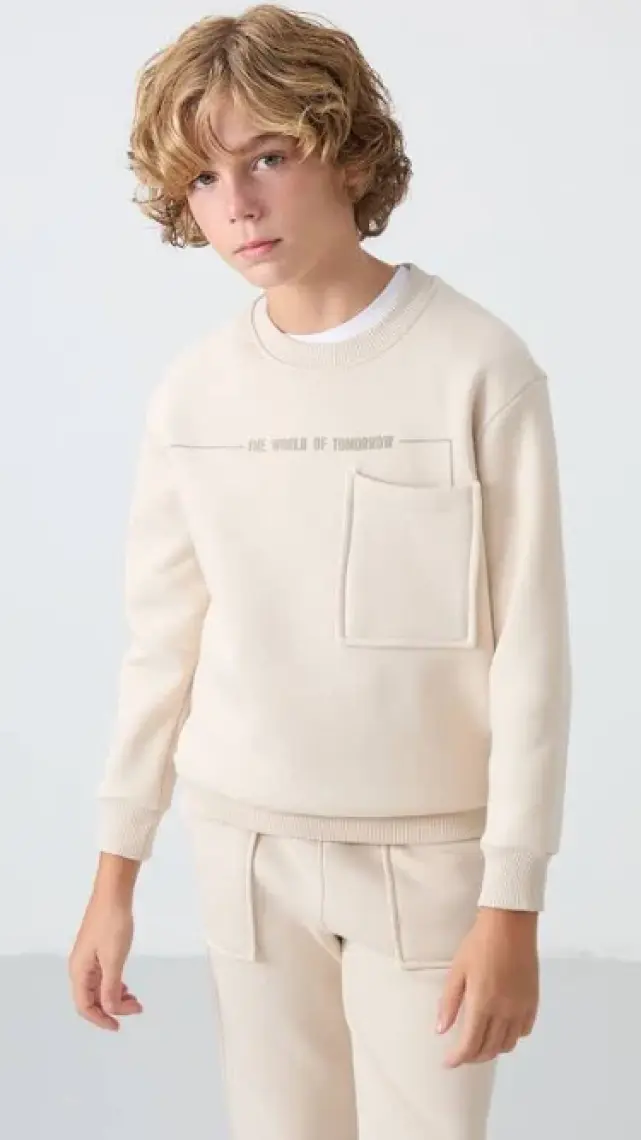 Tommy Life Siyah Pamuklu Kalın İçi Tüylü Yumuşak Dokulu Standart Fit Baskılı Erkek Çocuk Eşofman Takım - 11257