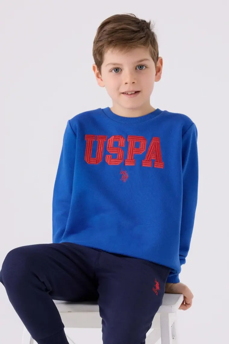 U.S. Polo Assn. Pamuklu Beli Lastikli Bisiklet Yaka Örme Eşofman Takımı Erkek Çocuk Eşofman Takımı US1927