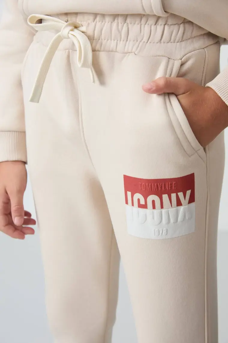 Tommy Life Lacivert Pamuklu Kalın İçi Tüylü Yumuşak Dokulu Standart Fit Baskılı Erkek Çocuk Eşofman Takım - 11246
